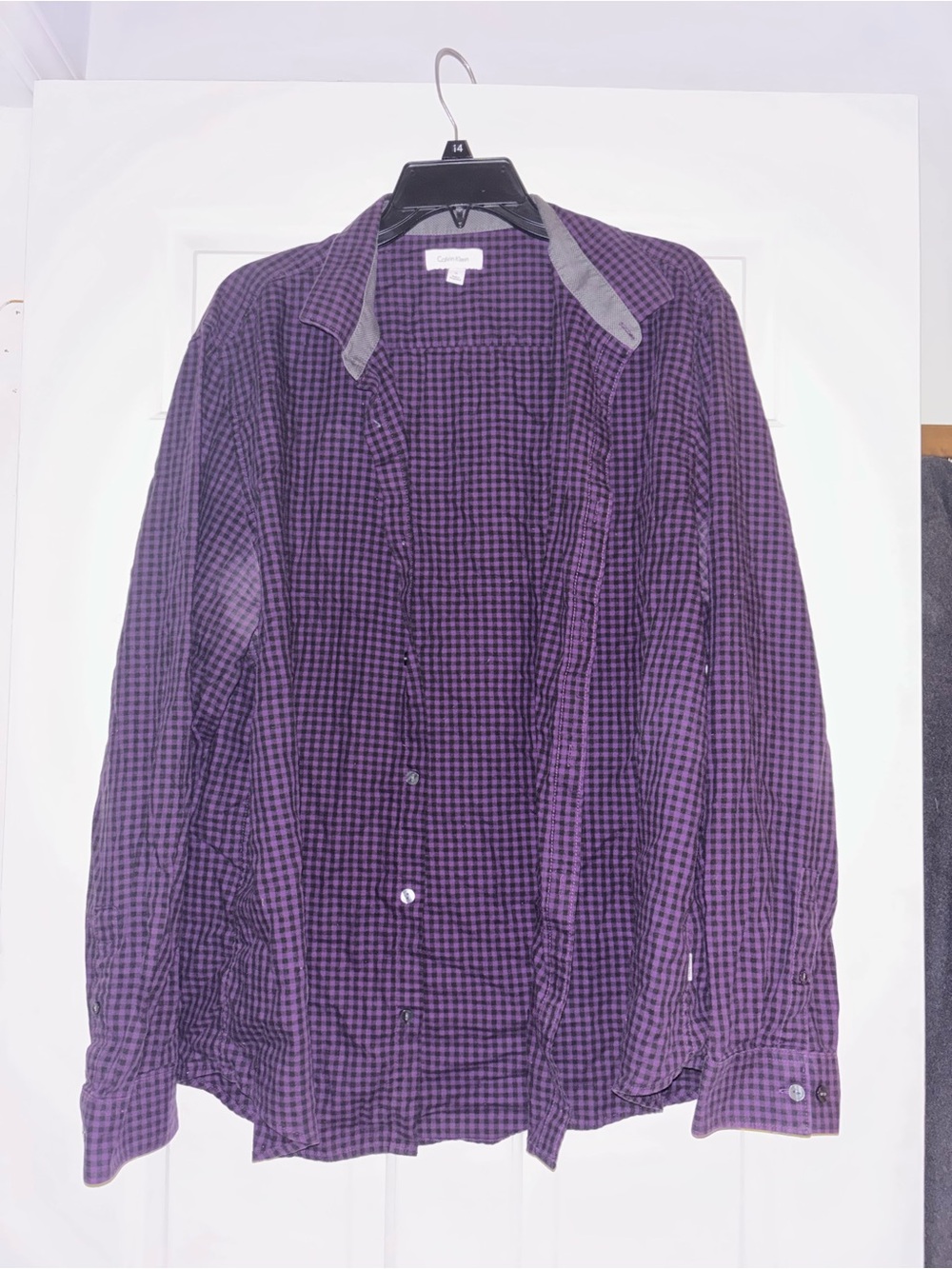 Calvin Klein Purple and Black Check Button-Down Shirt